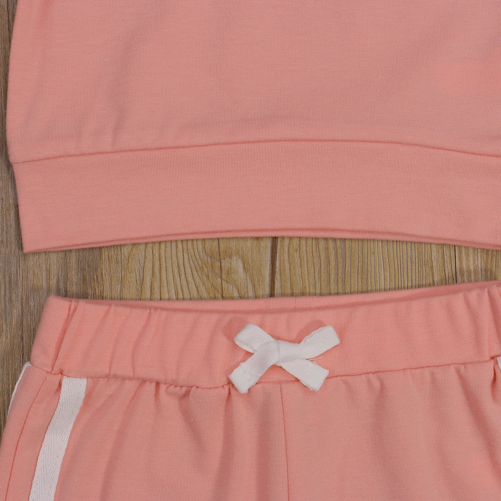 

Baby Short Sleeve + Trousers Casual Two-piece Suit Side Stripe Printing Elastic Waist Summer Clothing