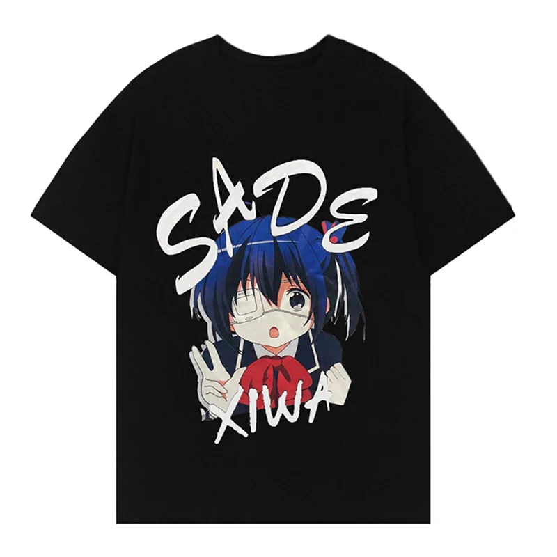 

Anime Love Chunibyo Other Delusion cosplay Tops Takanashi Rikka clothes Loose fashion sweater Japanese cartoon short sleeve suit