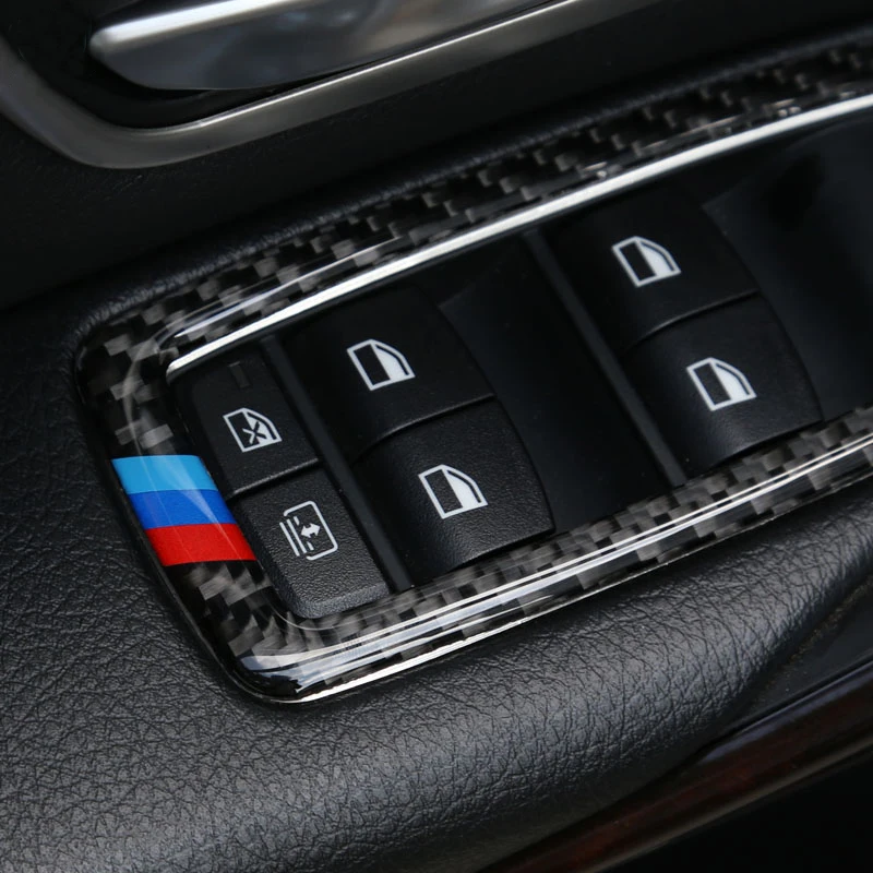 

Carbon fiber Car Door Window Button Panel Cover Handle Bowl Trim Sticker For BMW 3 4 Series 3GT F30 F31 F32 F34 F36 Accessories