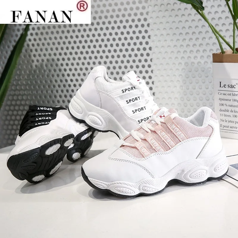 

Old Daddy Shoes Female Students Korean Ins Thick-soled Sneakers Women's Lace-up Fashion Simple Casual Shoes