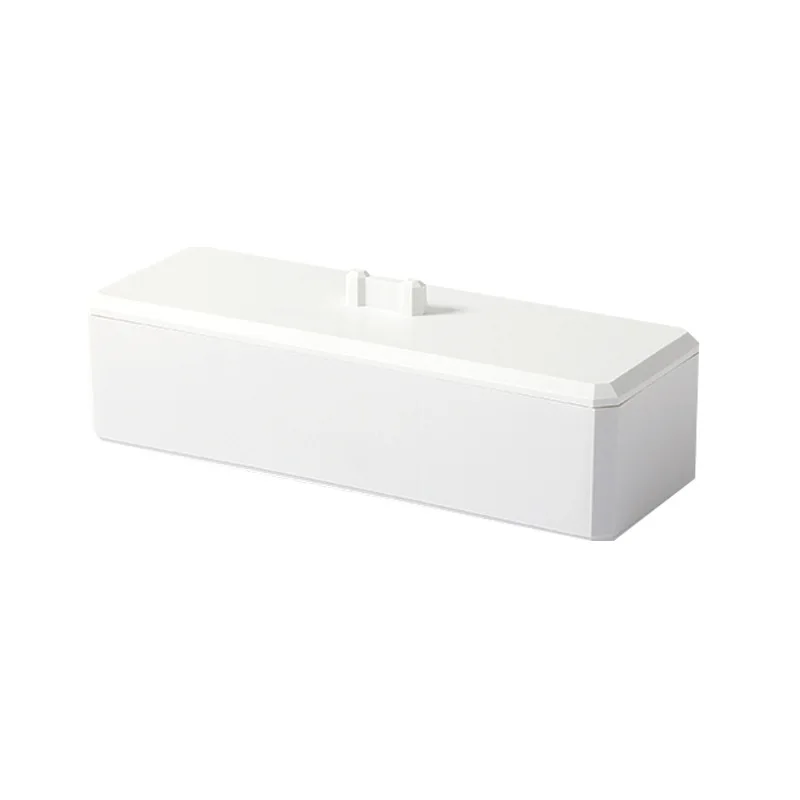 

Desktop Separated Cosmetic Storage Box Sundries Sorting Storage Box Dustproof Storage Cotton Swab Three Grids organizer box