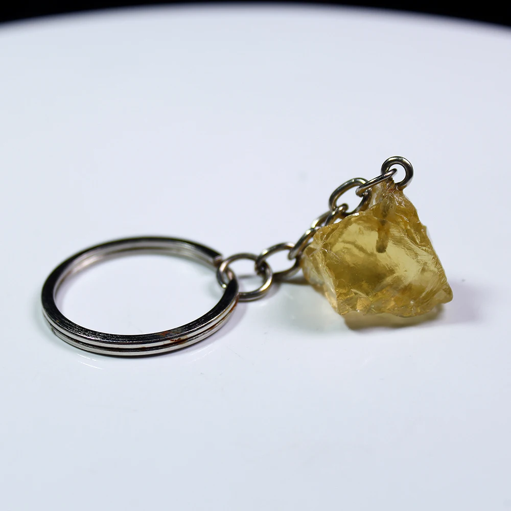 Брелоки из натурального камня ювелирные цепочки с кристаллом цитрина розового