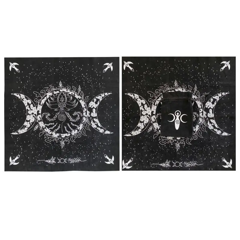 Скатерть Таро для алтаря тройная богиня фазы Луны астрология Карты гадание