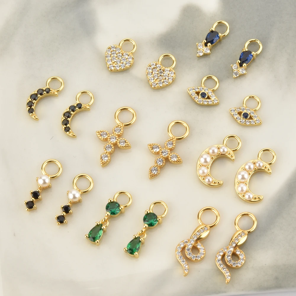 ANDYWEN 925 пробы серебро 2020 золото стиль небольшой талисман подвеска кольца пирсинг