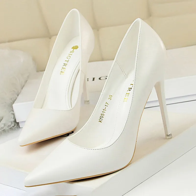 BIGTREE Shoes Women Pumps Fashion High Heels Shoes Black Pink White Shoes Women Wedding Shoes Ladies Stiletto Women Heels 2022