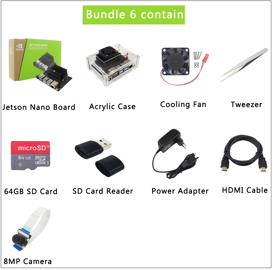 NVIDIA Jetson Nano Developer Kit Cortex-A57 1,43 ГГц 128-core Maxwell GPU Акриловый Чехол | вентилятор | адаптер питания | sd-карта | HDMI
