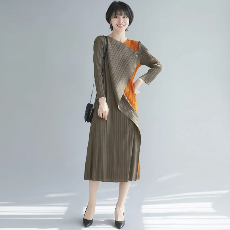 Changpleat 2019 осенние новые женские платья Miyak Плиссированное модное дизайнерское