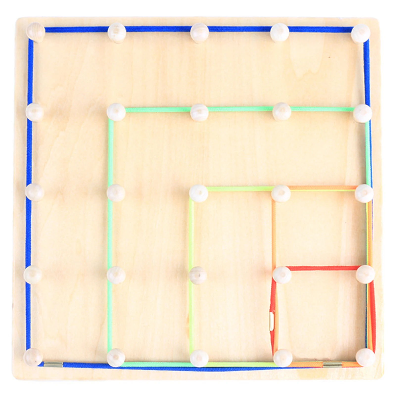 

Wooden Multifunctional Square Shape Threading Puzzle Board Game Sensory Children Early Educational Parent-child Interactive Toys