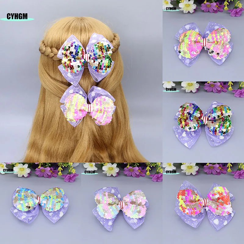 Оптовая продажа новых ленточных заколок для волос девочек шелковые заколки