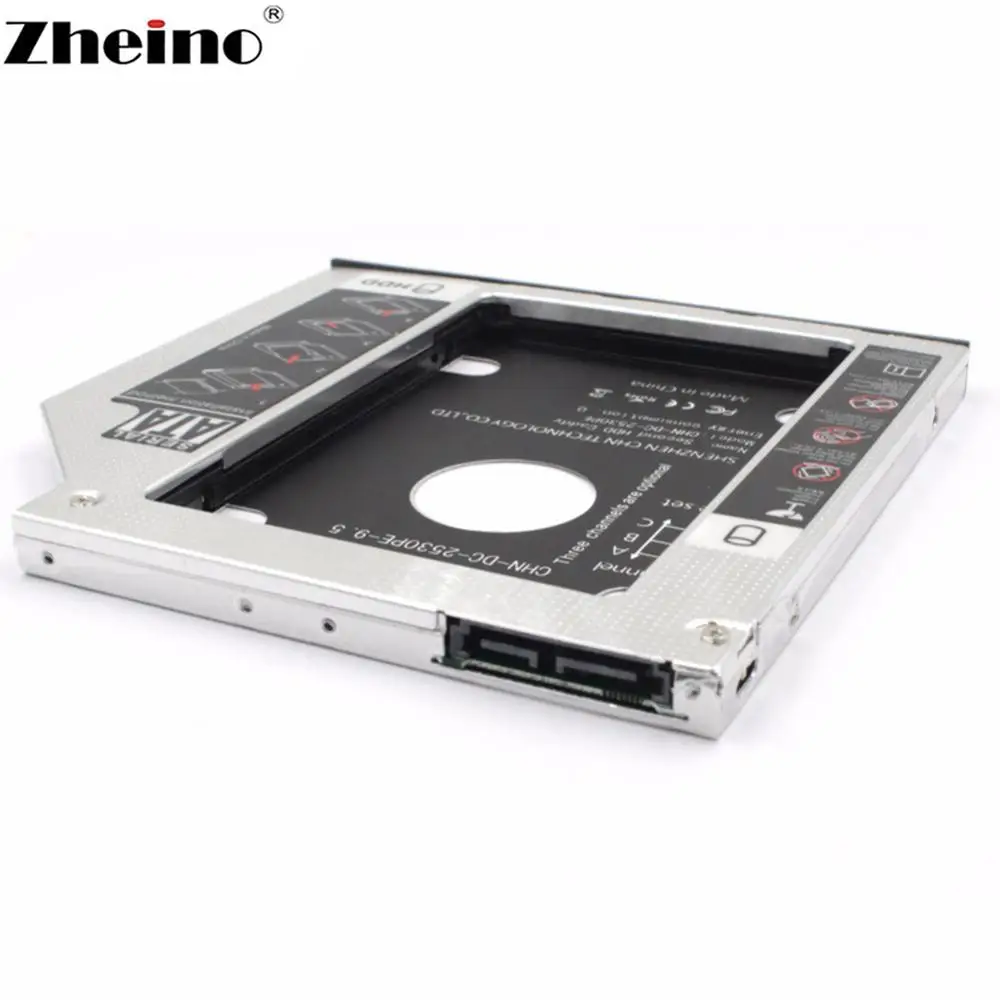 Корпус адаптера Zheino 9 5 мм 12 7 0 2nd Caddy SATA 3 подходит для 2 &quotSATA HDD SSD ноутбука ODD DVD/CD ROM