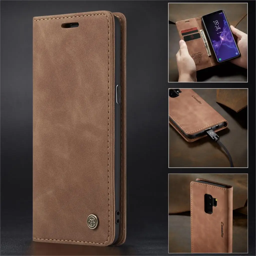 Чехлы для телефонов Samsung Galaxy S9 Plus откидной Чехол бумажник на S 9 S9plus кожаный чехол с