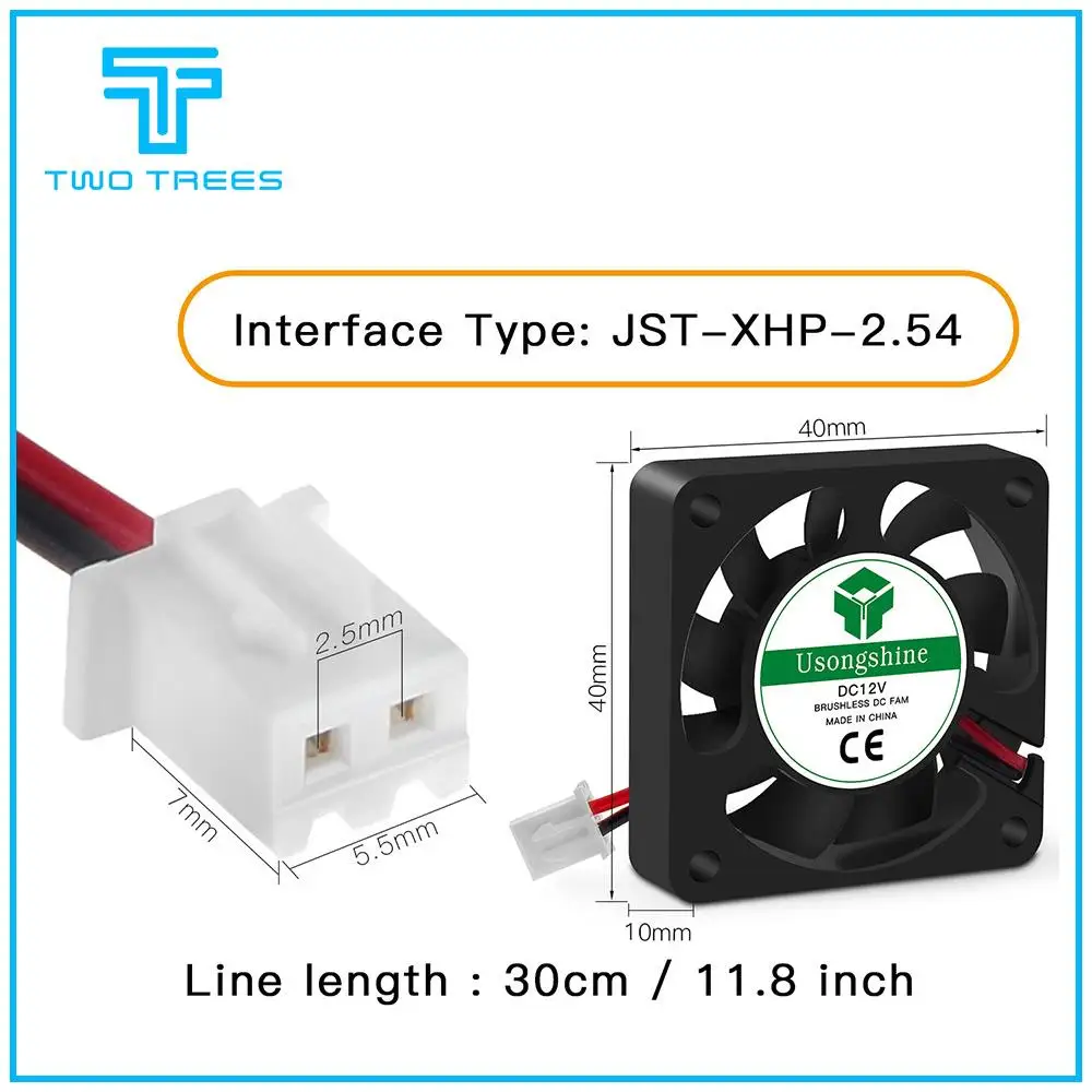 4010 Cooling Fan 12V 24V 2 Pin with Dupont Wire Brushless 40*40*10 Cool Fans Part Quiet DC 40m Cooler Radiato 3D Printers Parts |