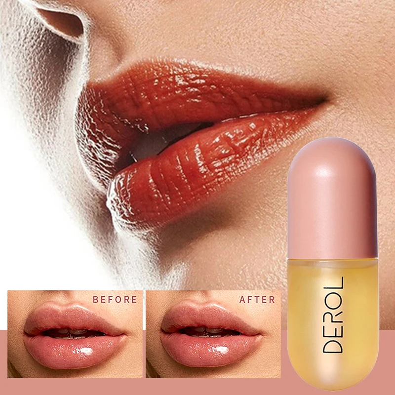

5ml Instant Volumising Lips Plumper Repairing Reduce Lip Fine Lines Mask Long Lasting Moisturizer Care Lip Oil Sexy Plump Serum