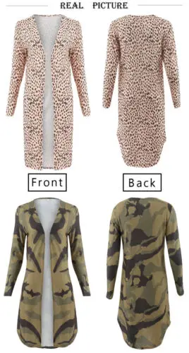 Женский Повседневный Кардиган с леопардовым принтом длинное пальто свободного