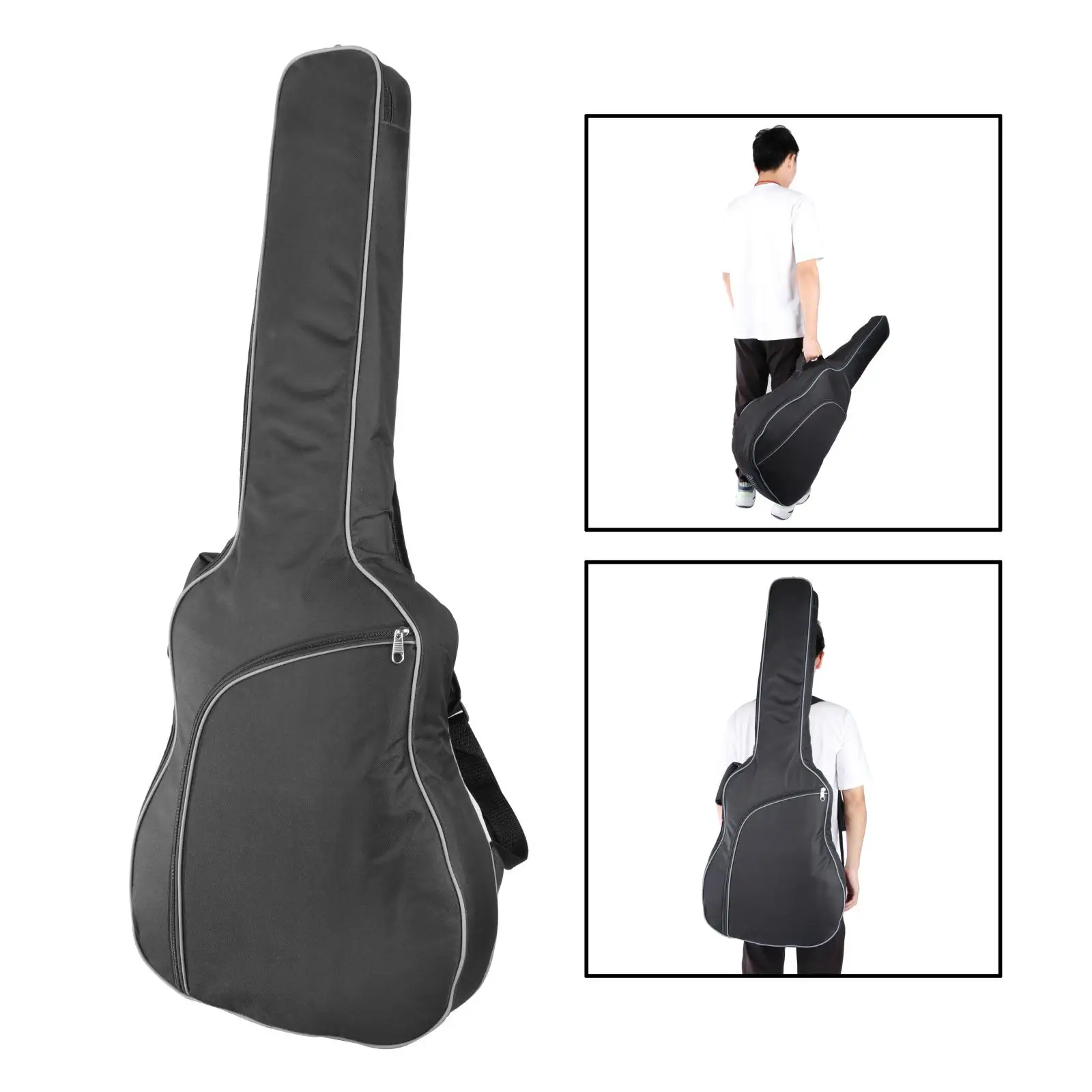 

Чехол для гитары с подкладкой 40 дюймов, универсальный чехол с двойным регулируемым плечевым ремнем и широким ремешком для электрогитары, 0,35...