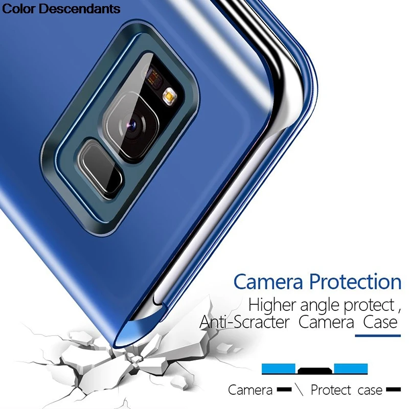 Роскошный пластиковый прозрачный умный зеркальный флип чехол для Xiaomi Redmi 6 Pro Mi A2