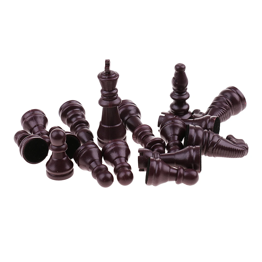 Пластиковые шахматные фигурки сменные Chessmen пешки для настольных игр 32 шт. полный