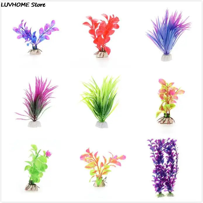 Горячий Искусственный пластик водное растение аквариум с травой украшения