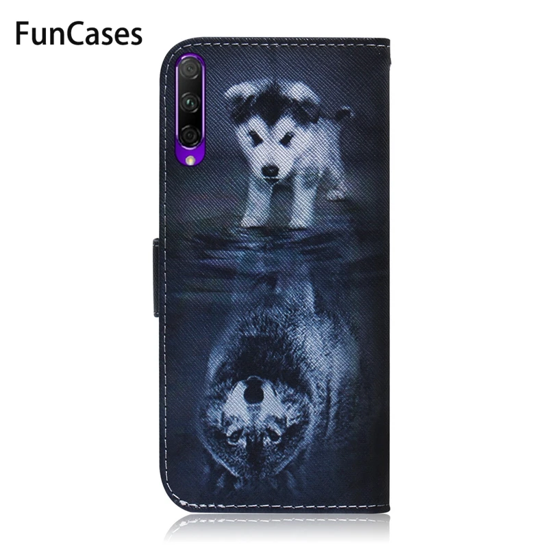 Чехол для Etui Huawei Honor 9X Магнитный Флип-бумажник с волком и пандой чехол 9 X Pro Huawey