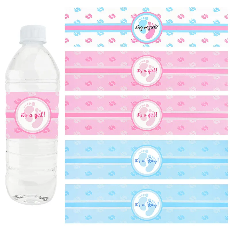 

24Pcs/lot It s A Boy/It s A Girl Stickers Labels Water Bottle Stickers Baby Shower Gender Reveal Birthday Party Decoration Label