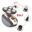 Машинка для стрижки волос Мужская, 5 в 1, беспроводная, водонепроницаемая, с зарядкой от USB, электробритва