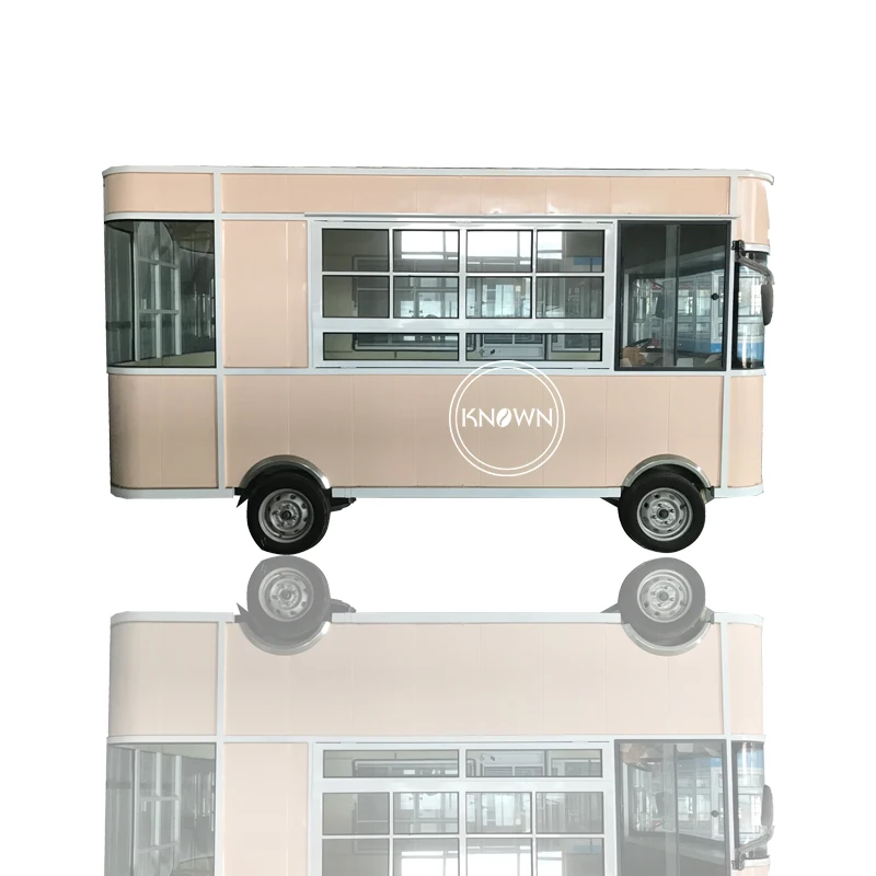 

New Electric Street Mobile Food Truck Trailer Fast Food Vending Carts Outdoor Coffee Bubble Tea Hot Dog Cart Kiosk Van for Sale
