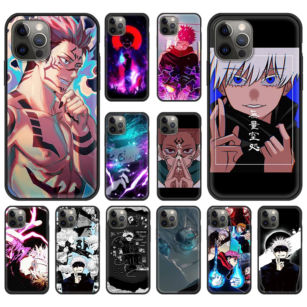 

Jujutsu Kaisen Phone Case Bag For iPhone 11 12 Pro XS Max 8 7 Plus Silicone Soft For iPhone X XR Shell Back Cover Fundas Coque