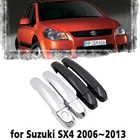 Черная ручка из углеродного волокна или хромированная боковая крышка для Suzuki SX4 Fiat Sedici Marut 2006  2013 Автомобильные аксессуары 2007