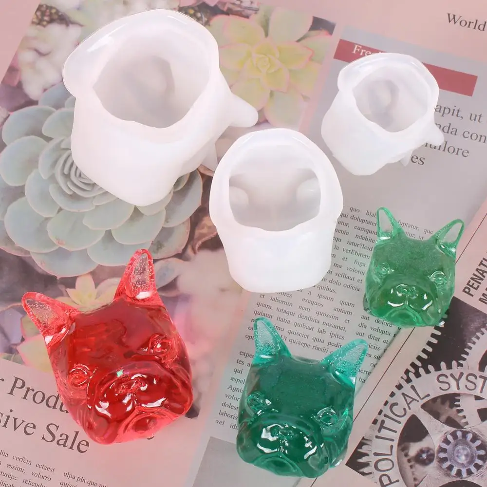 Силиконовая форма в виде французского бульдога большой средний маленький размер