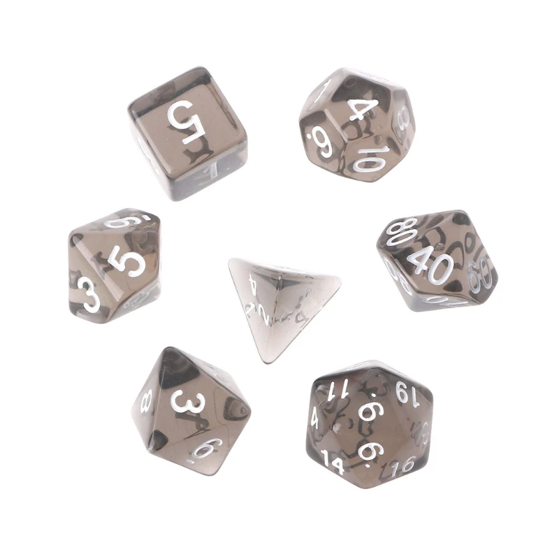 7 шт. прозрачные многогранные игральные кости для Dragon Pathfinder D20 D12 2xD10 D8 D6 D4 | Спорт и