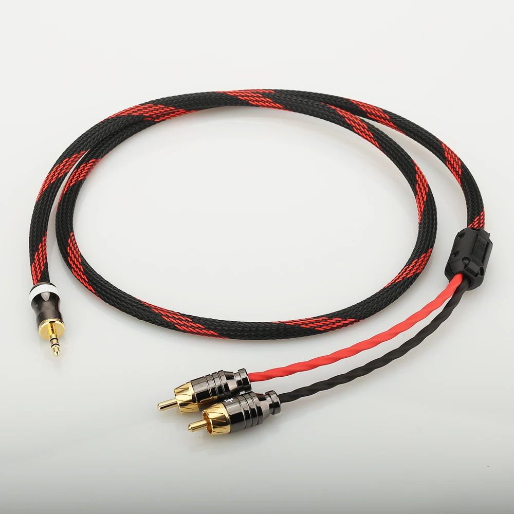 1 шт. Hifi Canare 3 5 мм позолоченный штекер на 2 RCA разъем аудиокабель ПК розетка высокое