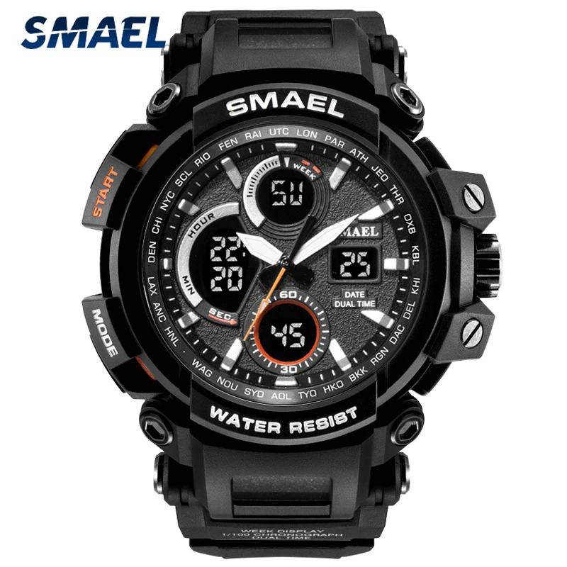 SMAEL брендовые цифровые спортивные часы мужские наручные с хронографом военные