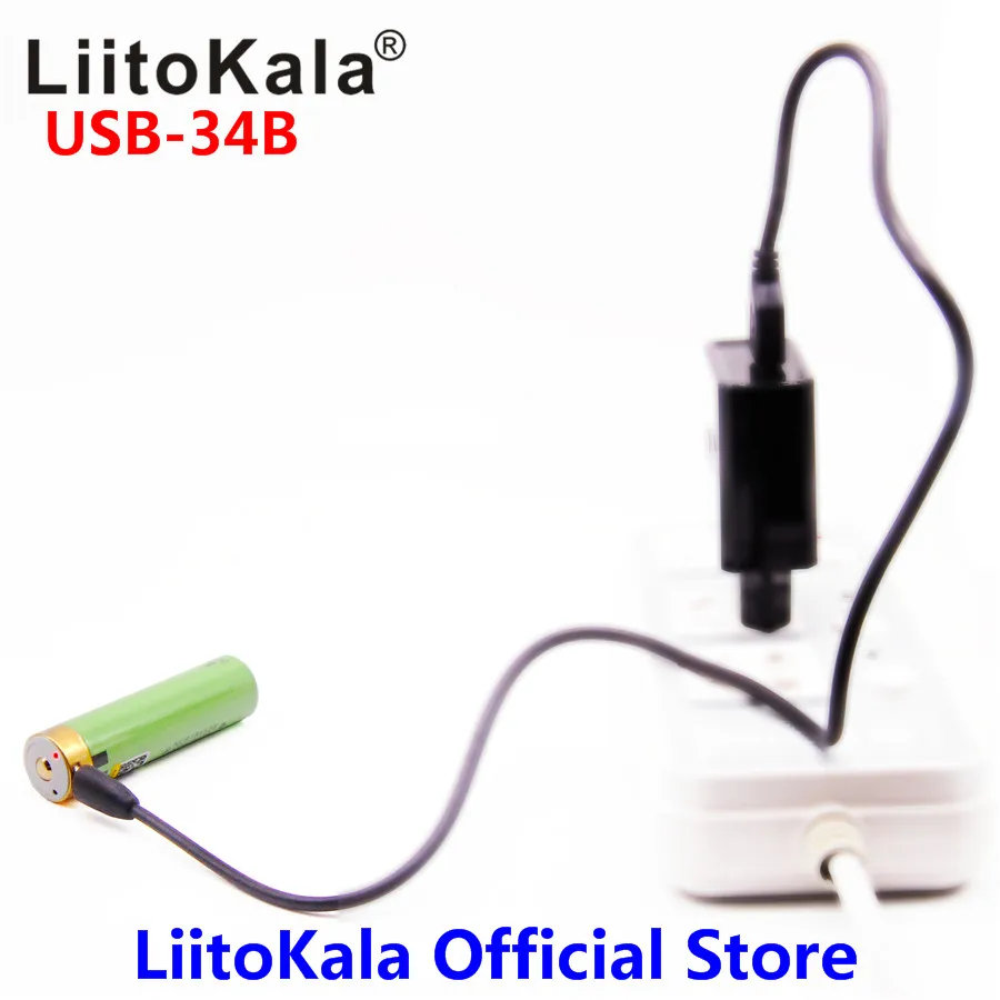 Аккумуляторные литий-ионные батарейки LiitoKala 2 шт. USB 3 7 в 18650 3400 мАч со светодиодным