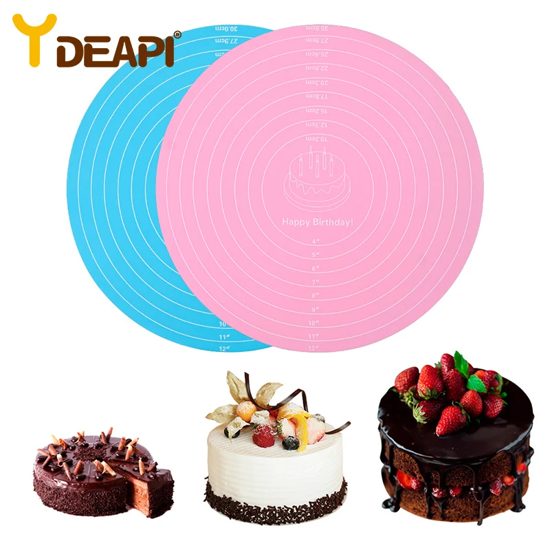 

YDEAPI multi-function Cooking Pad Round Silicone Placemat Cake Mat Noodle Pad Placemat Baking Tool Kitchen Accessories