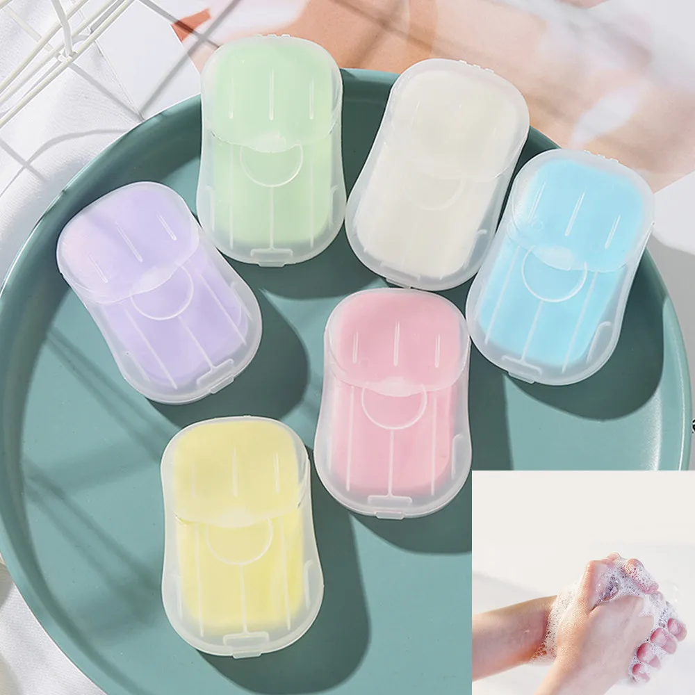 

50pcs/box Soap Paper For Outdoor Travel Portable Goods Disposable Mini Hand Washing Soap Clean Scented Slice