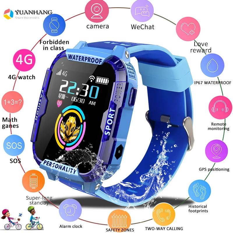 IPX7 водонепроницаемый смарт 4G Удаленная камера gps Wi-Fi Дети студентов Smartwatch видео