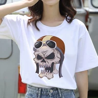 t shirt hat skull graphic print casual feminina tees korean fashion lady female woman t shirts aesthetic women short sleeve