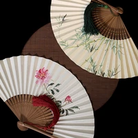 japanese hand painted paper fan folding fan gift painting calligraphy bamboo craft hand fan wedding gift event supplies