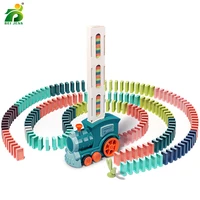 childrens electric dominos train model toys kids montessori lighting car games set educational for boy christmas gifts