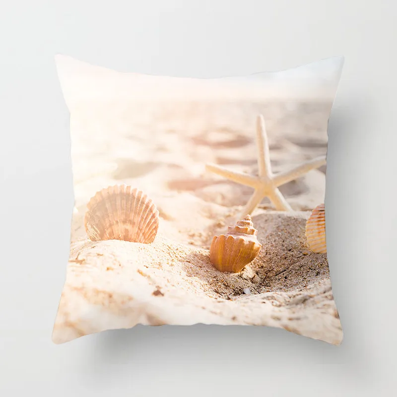 Fuwatacchi Cartoon Ocean Pattern Cushion Cover Starfish Conch Pillow For Car Home Room Sofa Decorative Pillowcase 45cm*45cm | Дом и сад