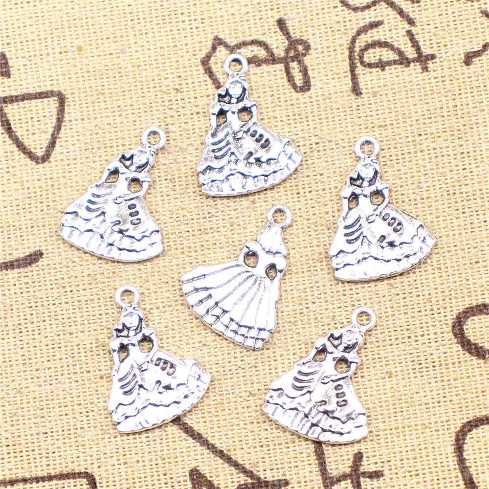 

Heart Pendant 17x23mm Princess Charms Antique Silver Color 5pcs