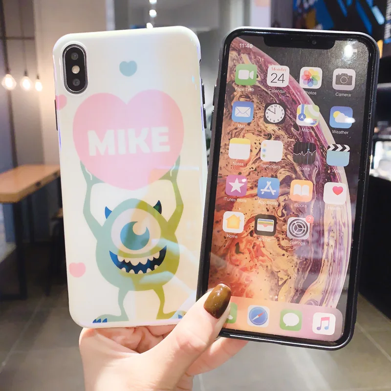 Чехол для iphone XS max с милыми монстрами, мягкий чехол Sullivan Mike для iphone 11 pro 7 8 plus 8 X XR 6 6s 6s p blue ray Shell+ подставка