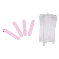 4pcs silicone strap earphone storage tape power line data cable tie pink 1set makeup cosmetic storage case white