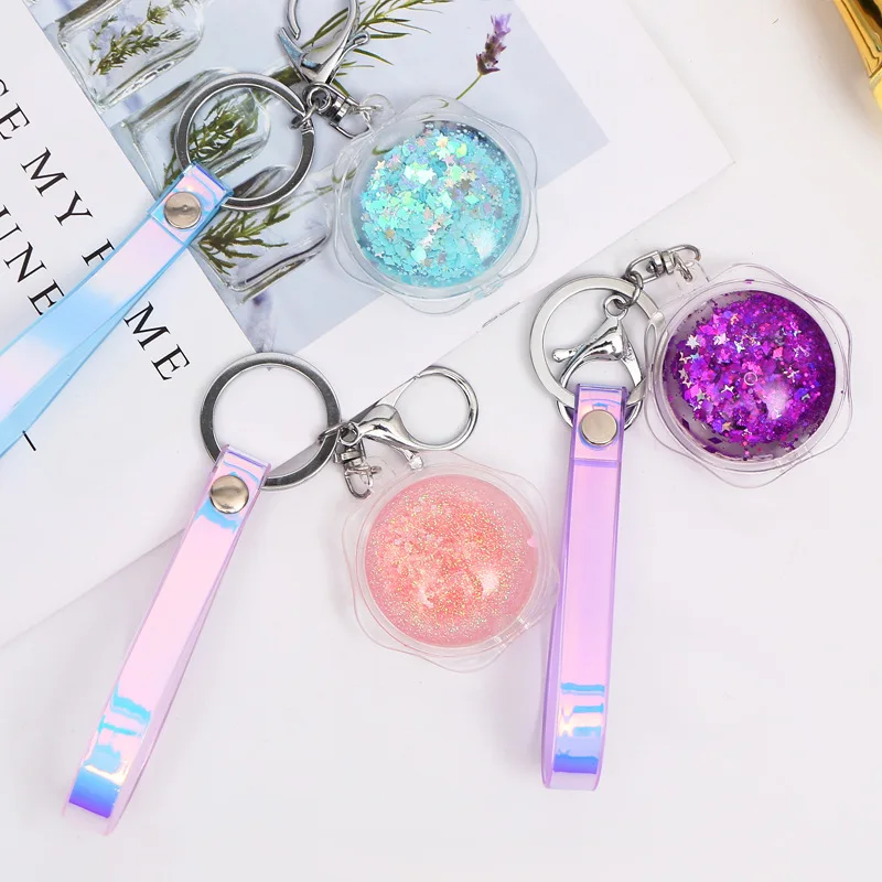 Двигающийся брелок с жидкостью автомобильная звезда быстрый песок брелки для