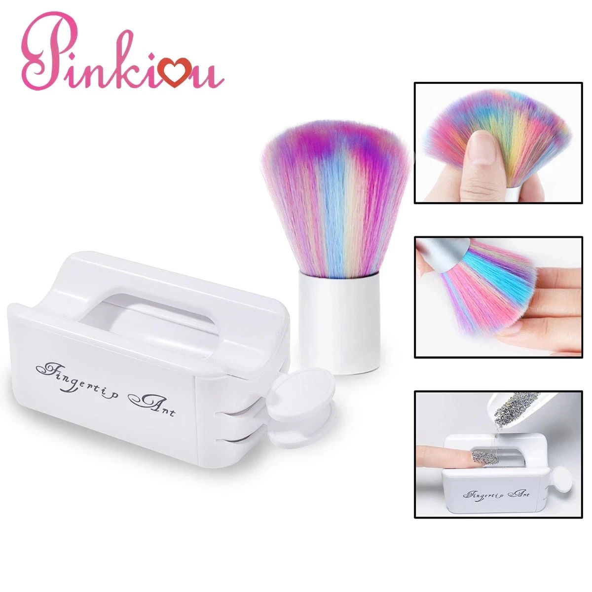 

Pinkiou Nail Dip лоток для порошка контейнер для порошка для ногтей двухъярусный с воронкой и блестящим порошком