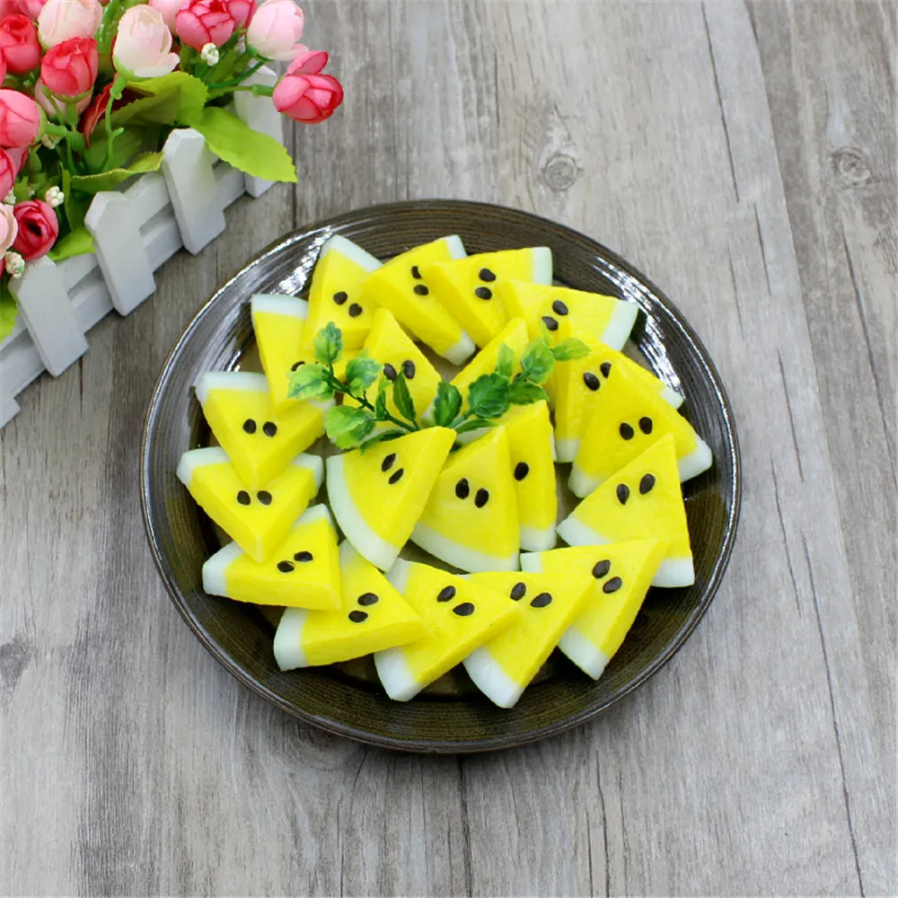

Small Artificial Watermelon Slices Fake Fruits Artificial Fruit Lifelike Decorative Fruits For Kitchen Home Decor A53489