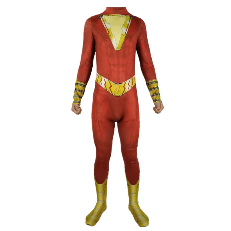 Новинка Костюм для косплея капитана Marvel шазам Билли батерсона комбинезон костюм