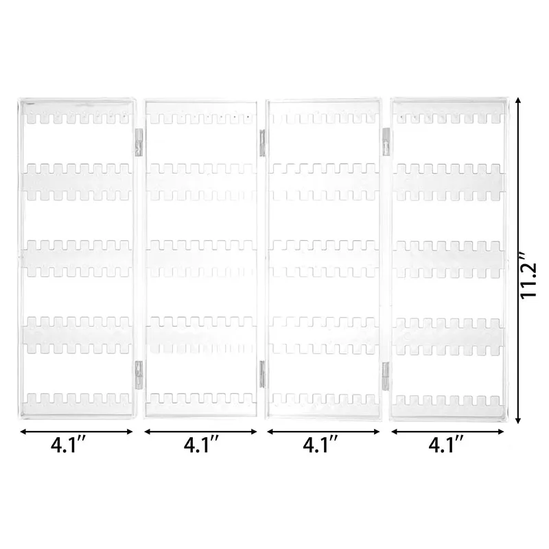 

Plastic Clear Earrings Display Rack Foldable Screen Earring Jewelry Display Double Sided Stand Holder Storage Box