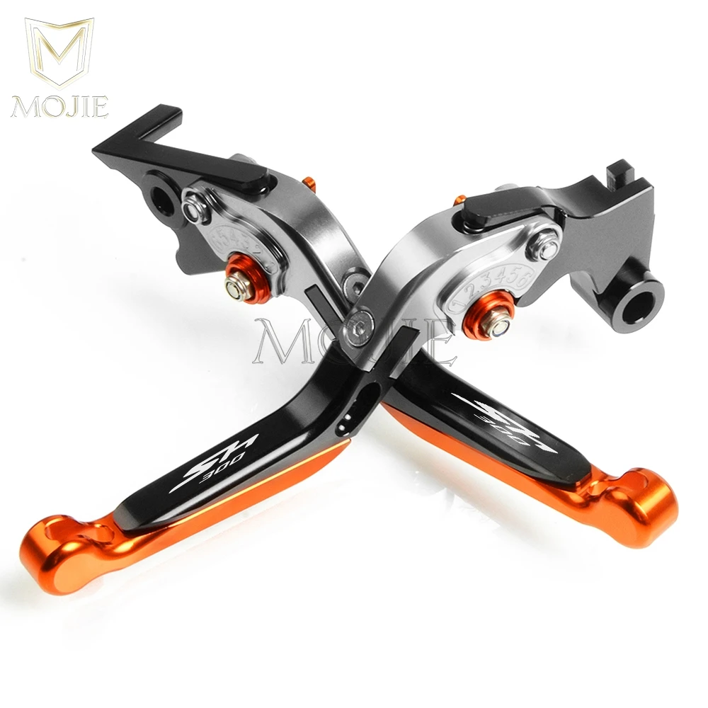 Titanium BlackOrange Аксессуары для мотоциклов CNC Алюминиевые Регулируемые Складные Выдвижные Тормозные Рычаги сцепления Набор для Honda SH300 SH 300 - Color: Titanium BlackOrange
