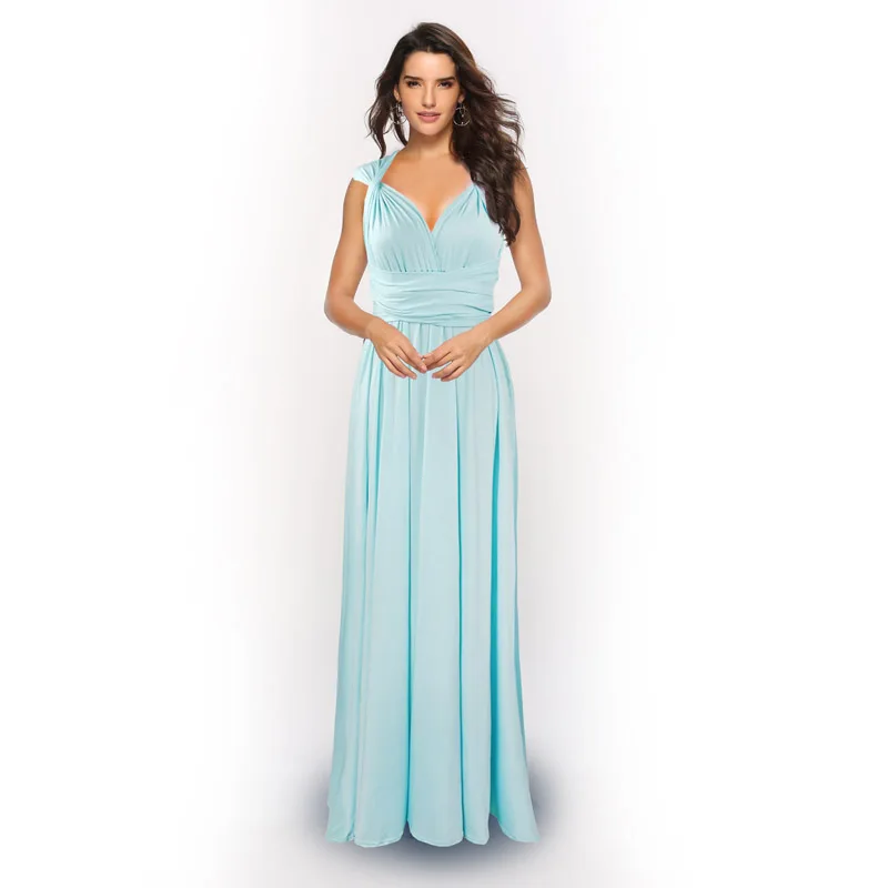 Light Blue Кабриолет для невесты длинное платье А-силуэта синие вечерние платья сексуальное платье Vestido de Fiesta Robe de Soiree элегантное Деловое платье YSM-2035 - Цвет: Light Blue